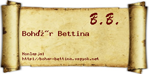 Bohár Bettina névjegykártya