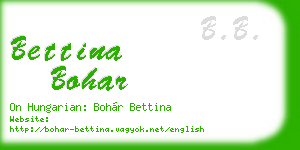 bettina bohar business card